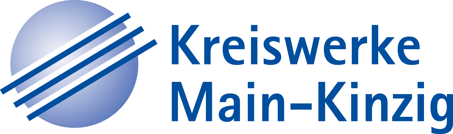 Logo der Kreiswerke Main-Kinzig mit blauen Linien, einem Farbverlaufskreis und RPA-inspiriertem Text.